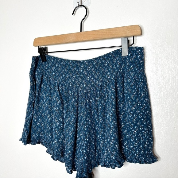American Eagle Outfitters Flowy Pull On Boho Print Shorts‎ Blue Medium M - Picture 3 of 7